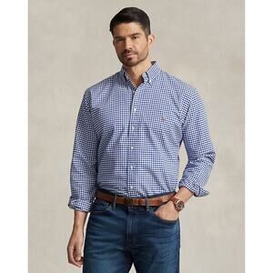 Ralph Lauren Gingham Oxford Mens Shirt Sz XXL Blue White Cotton Business Preppy